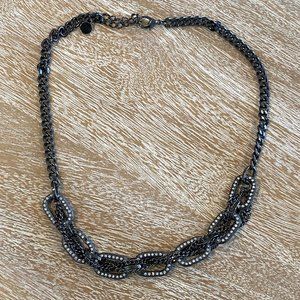 Link necklace w/ small rhinestones